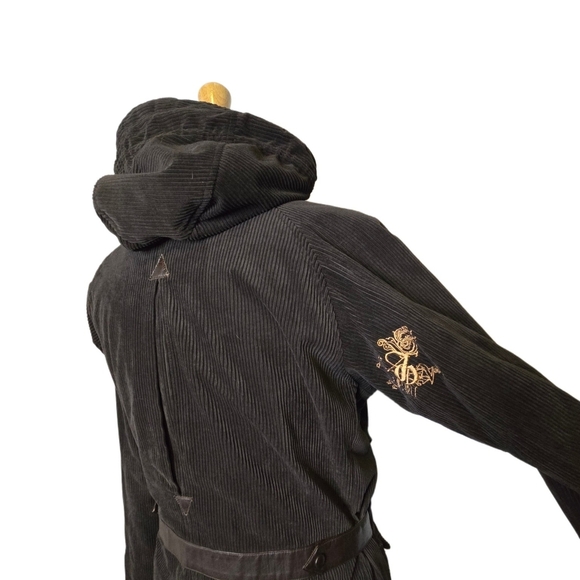 Vintage Salomon Corduroy Hooded Jacket Women’s L Embroidered Ski Snow Parka - Picture 4 of 13